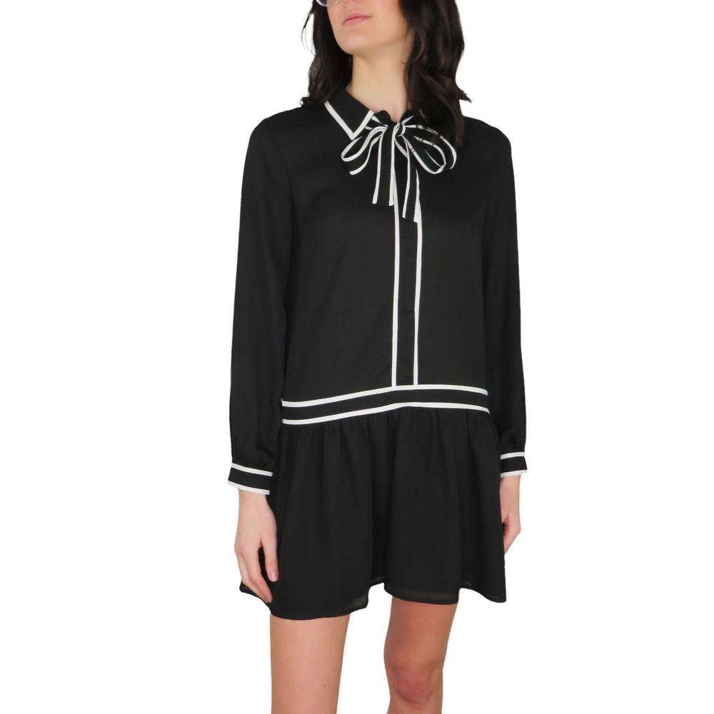 Endless Rose Black Dress with Bow Neck Tie